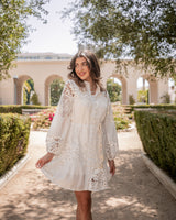 THROUGH THE GARDENS LACE DRESS- WHITE