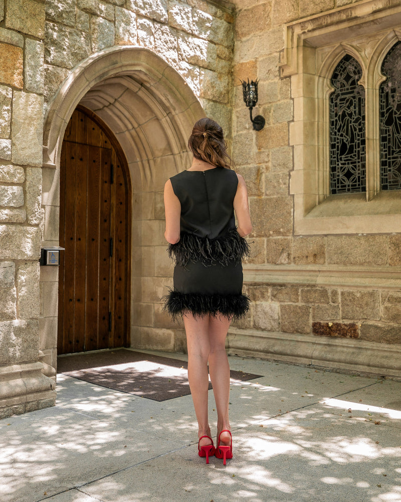 FIERCE IN FEATHER SKIRT- BLACK