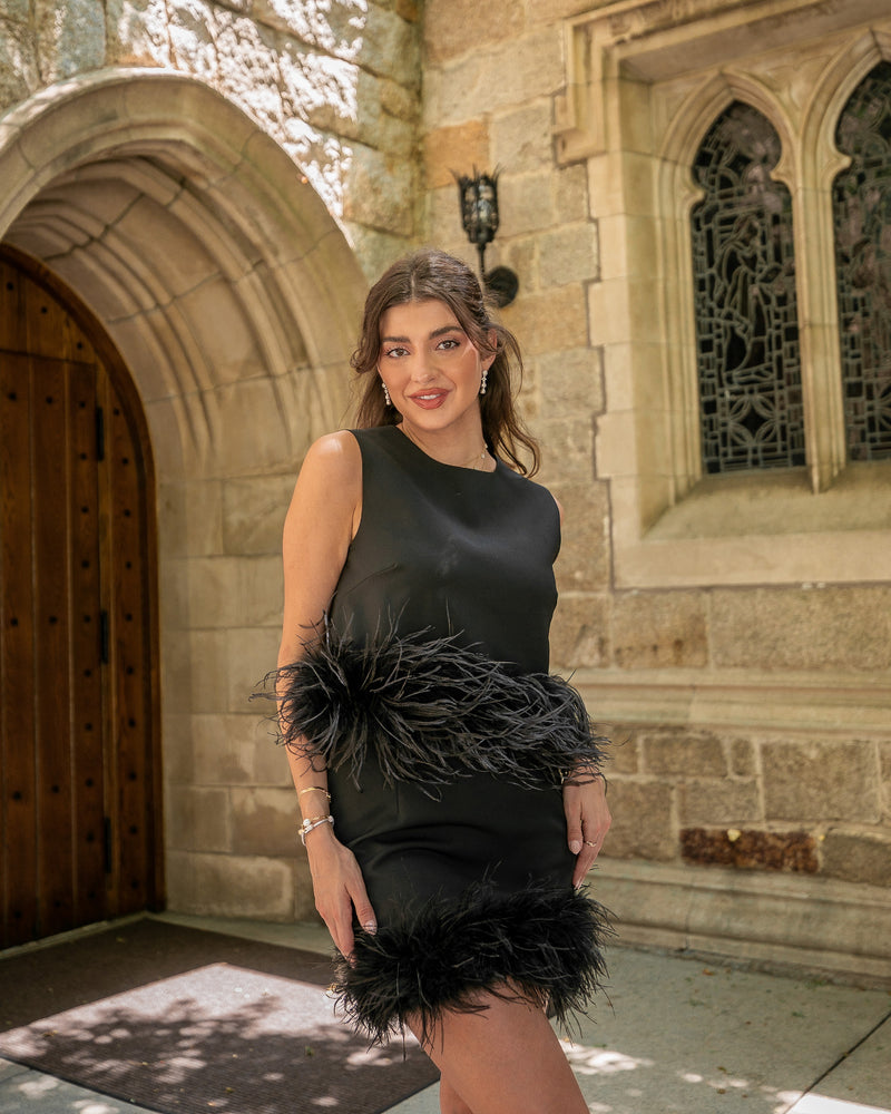 FIERCE IN FEATHER SKIRT- BLACK