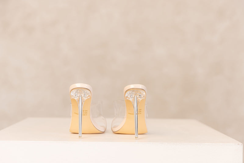 Our Clock Strikes 12 heels weren't exactly made for a fairytale. However this chic and modern clear heel would fit perfectly into your favorite princesses closet!