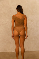 MESH ME BODYSUIT- TOFFEE