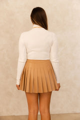 I PLEATED THE CHIC SKIRT- LATTE