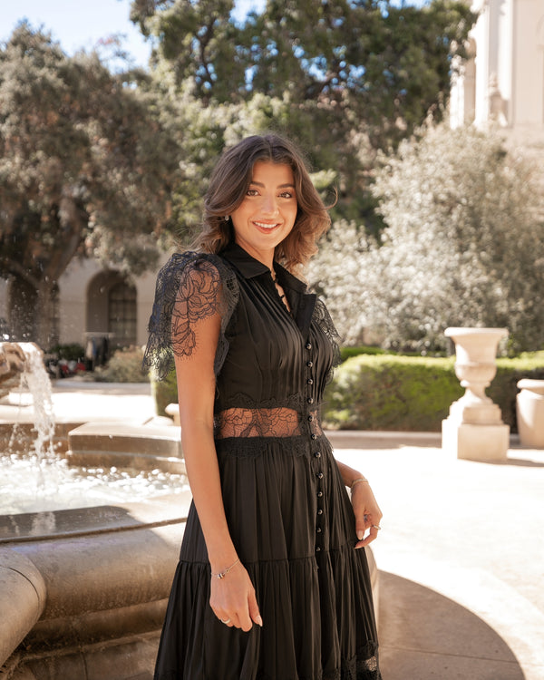 LOST IN LACE MAXI DRESS- BLACK