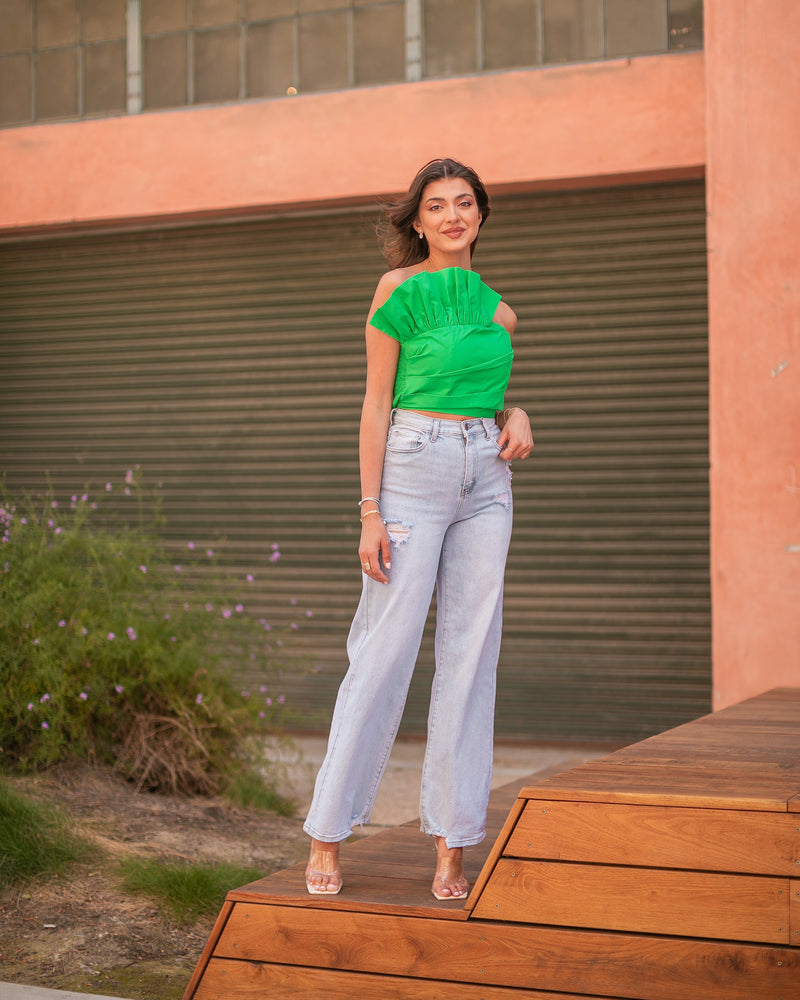 MATERIAL GIRL MOM JEANS- LIGHT WASH