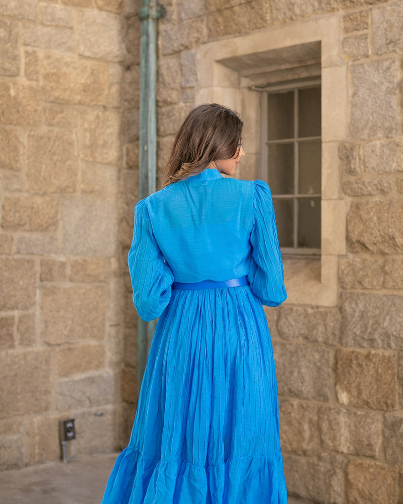 OCEAN BLUE EYES MIDI DRESS