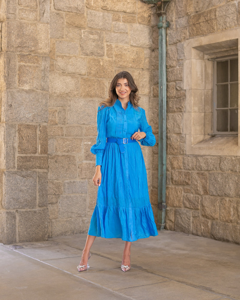 OCEAN BLUE EYES MIDI DRESS