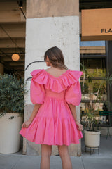 NEW ROMANCE RUFFLE DRESS- STRAWBERRY PINK