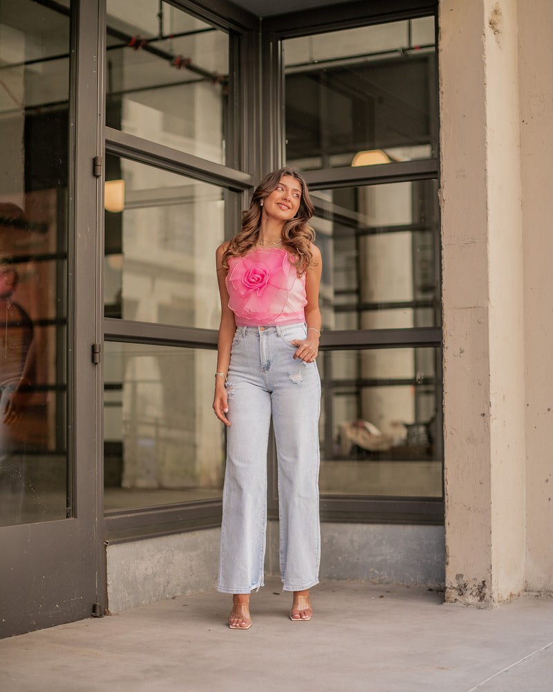 MATERIAL GIRL MOM JEANS- LIGHT WASH