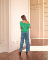 RARE PRINTED SATIN PANTS- GREEN