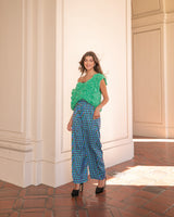 RARE PRINTED SATIN PANTS- GREEN